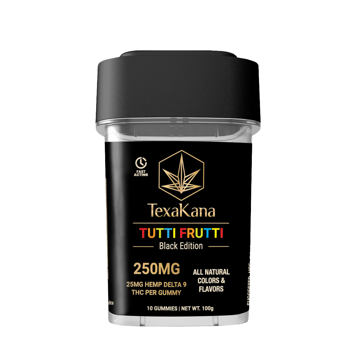 Delta 9 THC Gummies - Black Edition -  25MG - Tutti Frutti image 0