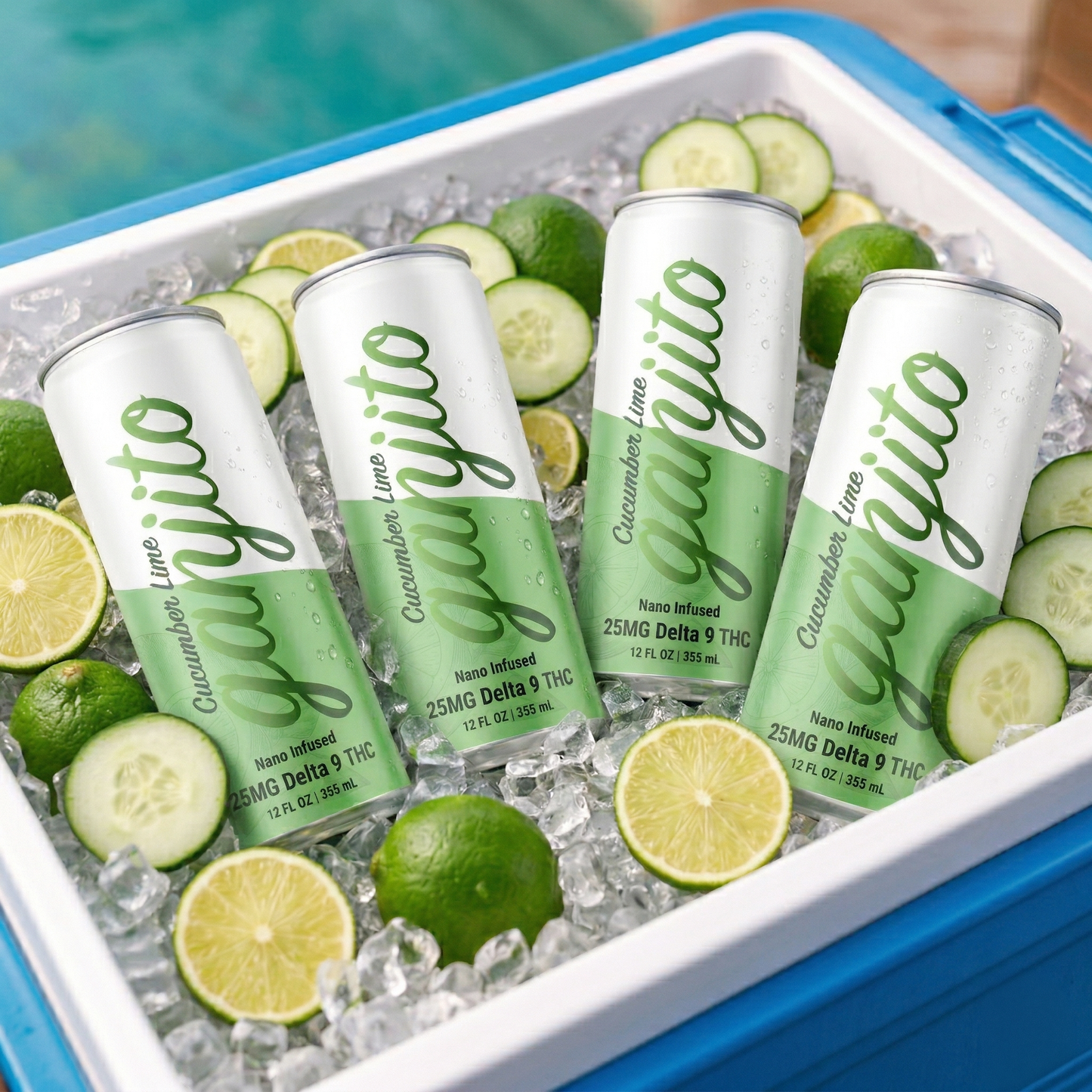 Cucumber Lime Ganjito THC Drink (4 Pack) image 1