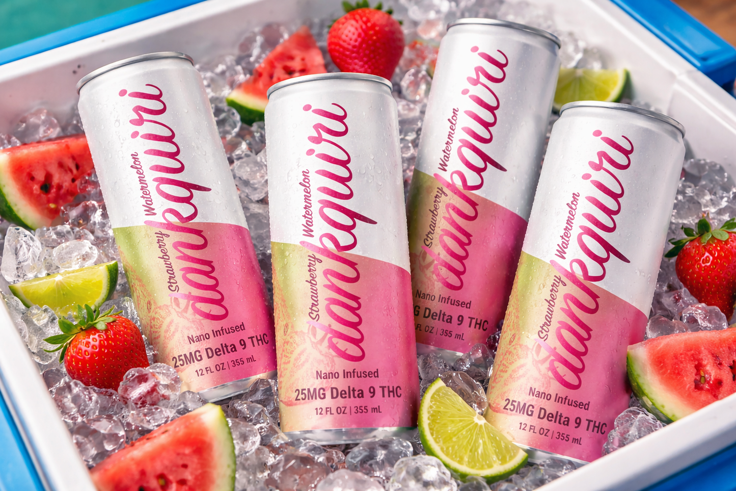 Strawberry Watermelon Dankquiri THC Drinks (4 Pack) image 1