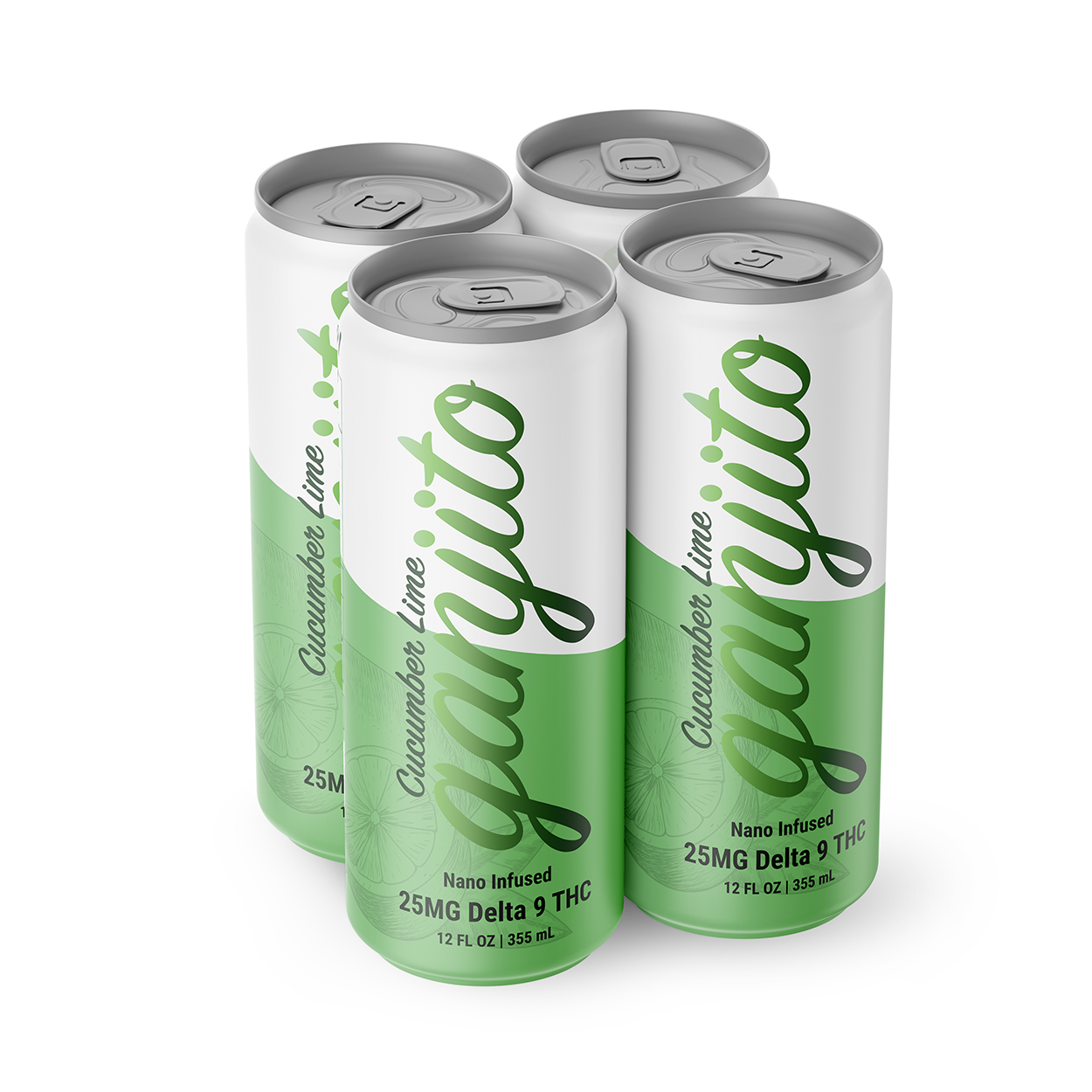 Cucumber Lime Ganjito THC Drink (4 Pack) image 0